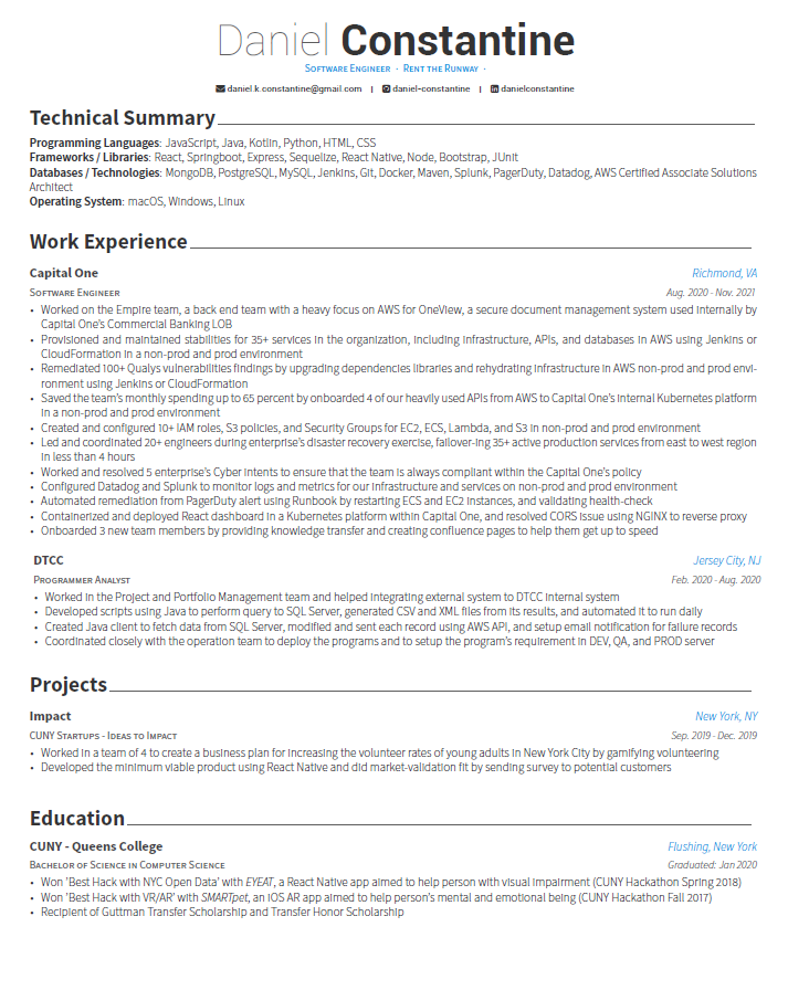 Daniel Constantine Resume